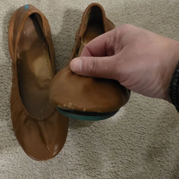 Brown Leather Women's Flats - Picture 2 of 5